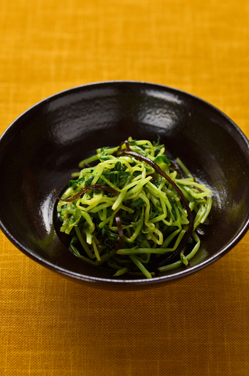 豆苗と塩昆布のさっぱり和え