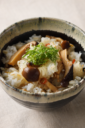 きのこのしょうが煮アレンジ  混ぜご飯