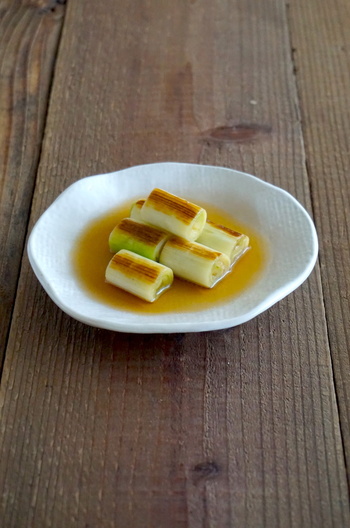 白ねぎの焼きびたし