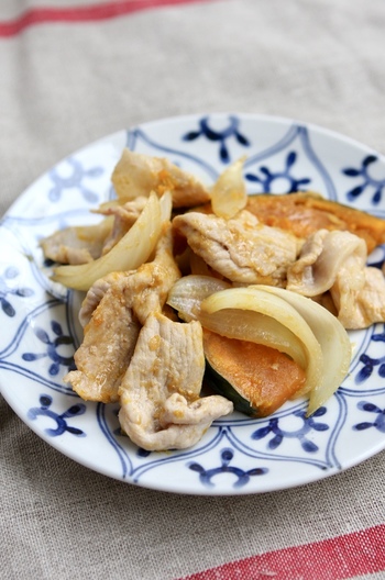 お弁当にも かぼちゃと豚肉の生姜焼き