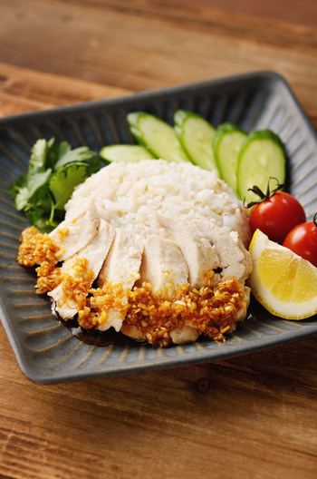 電子レンジで シンガポールチキンライス