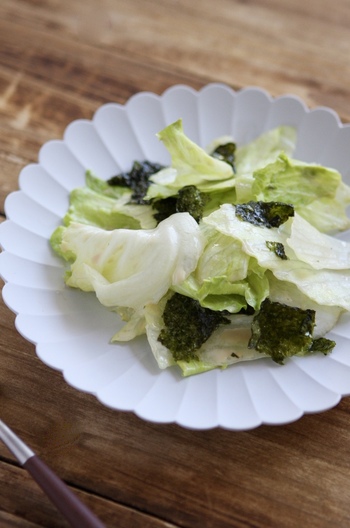 レタスと海苔のめんつゆマヨサラダ