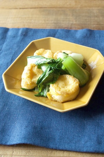 お麩とチンゲン菜の中華炒め