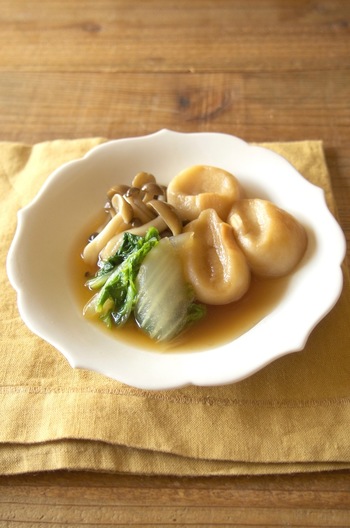 お麩と白菜ときのこの煮物