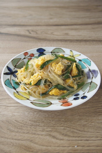 春雨とにらの卵炒め