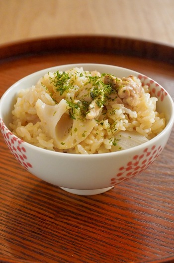 れんこんと鶏肉の炊き込みごはん