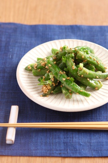 揚げいんげんのごまあえ