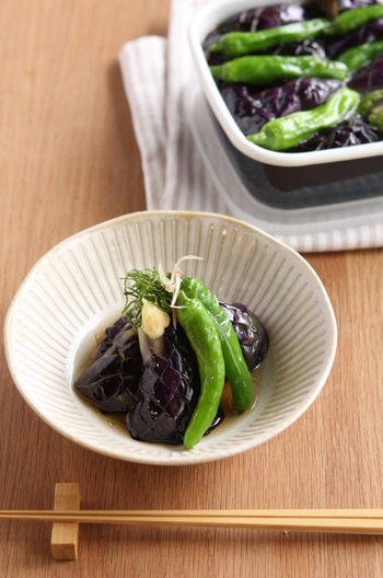 なすとししとうの揚げ浸し