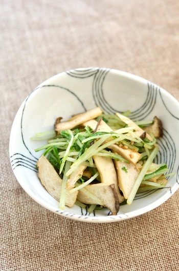 水菜とエリンギの胡麻和え