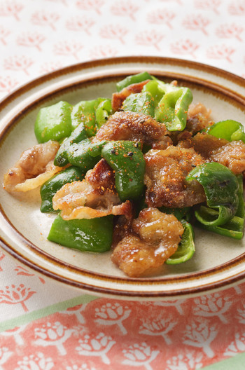 豚バラ肉とピーマンのこってり甘辛みそ炒め