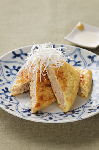 ひき肉と油揚げのはさみ焼き