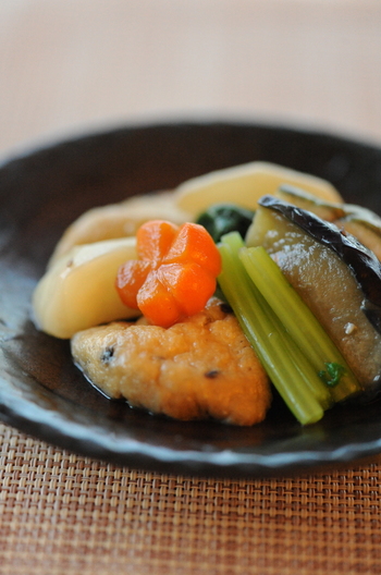 料亭風 季節野菜の煮物 薄くずあんかけ