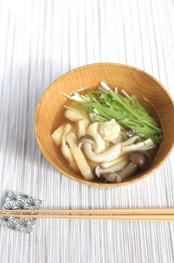油揚げと水菜のすまし汁