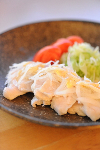 つるんとさっぱり 鶏ムネ肉の葛たたき