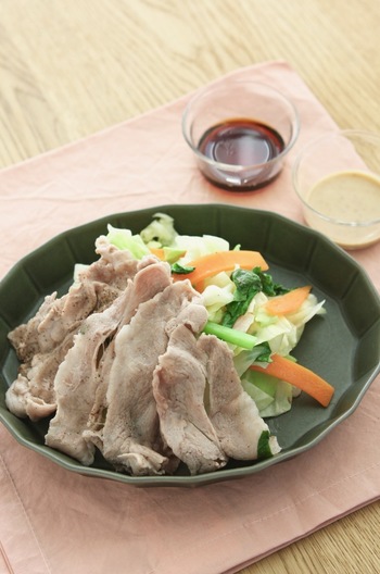 豚肉とカット野菜のかんたんレンジ蒸し