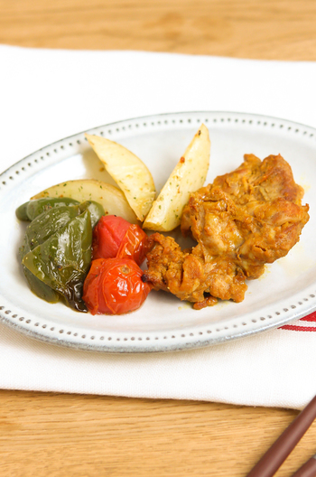 タンドリーチキンとロースト野菜