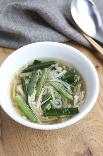 切り干し大根とにらの中華スープ