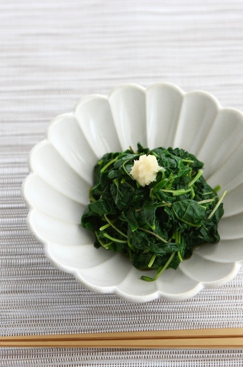 モロヘイヤの酢醤油あえ