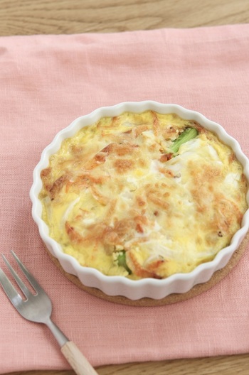 アスパラと桜えびのキッシュ風