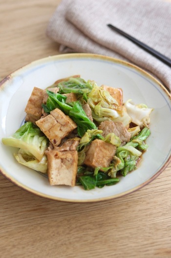 厚揚げの中華風みそ炒め