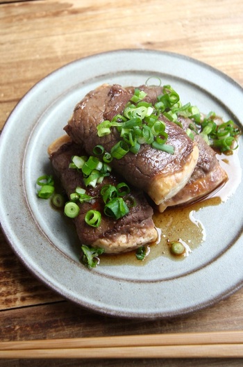 豆腐の牛肉巻き