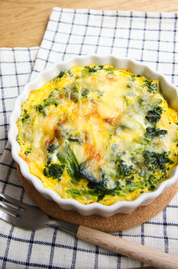 ほうれん草と玉ねぎのキッシュ風