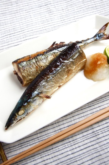 グリルで簡単 さんまの塩焼き