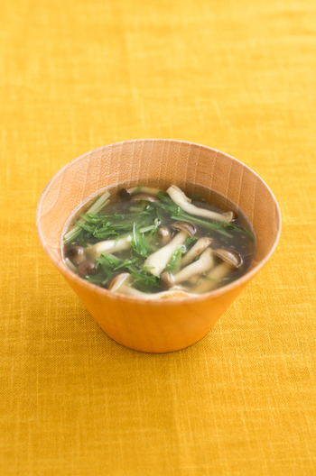 水菜の和風しょうがスープ