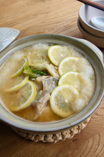 さっぱり たらのレモンみぞれ鍋