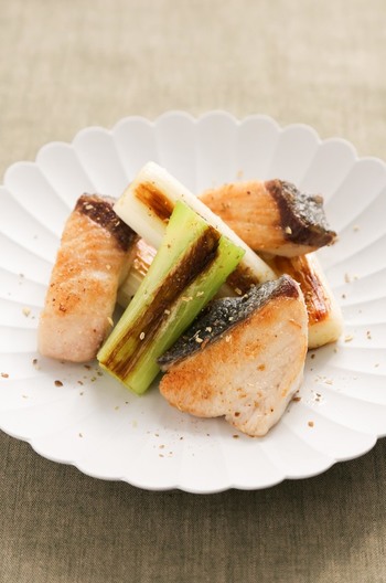 ぶりとねぎの山椒塩焼き
