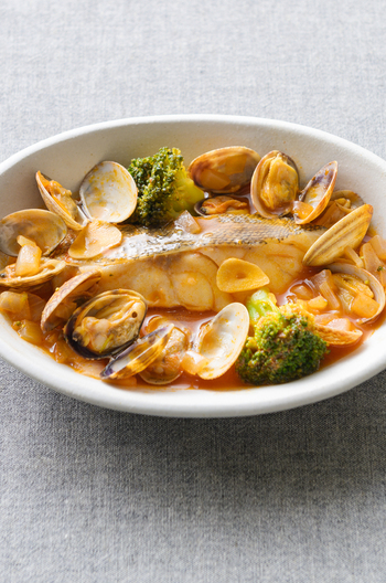 たらとあさりのアクアパッツア風