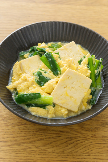 中華風 豆腐とにらの卵とじ