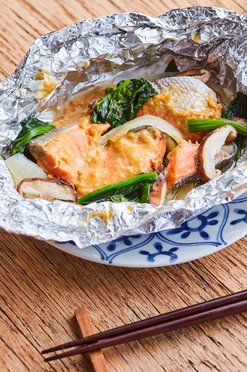 鮭のみそマヨホイル焼き