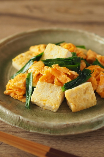 豆腐とふわふわ卵の炒めもの