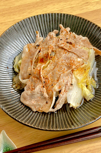 白菜と豚肉のフライパン蒸し