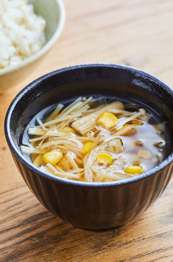 切り干し大根とコーンの中華スープ