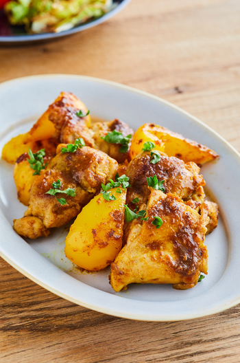 鶏肉とパプリカのカレー焼き