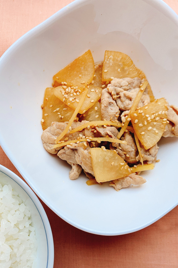ご飯と一緒に 豚もも大根