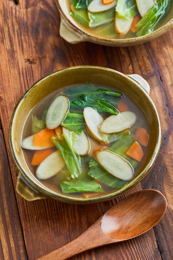 野菜たっぷり バターしょうゆスープ