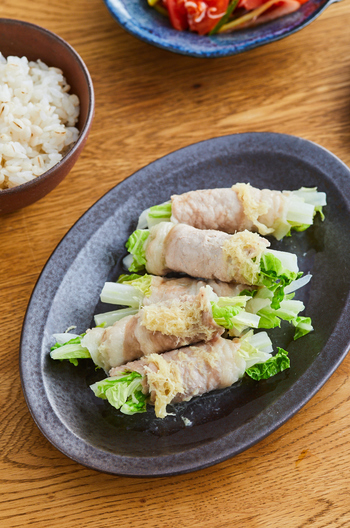 電子レンジで 白菜の豚肉巻き