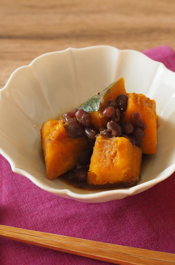 かぼちゃと小豆の煮物