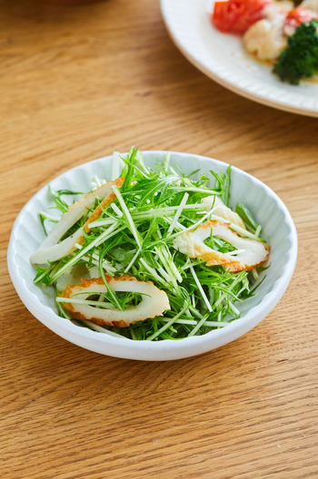 水菜とちくわのさっぱりあえ