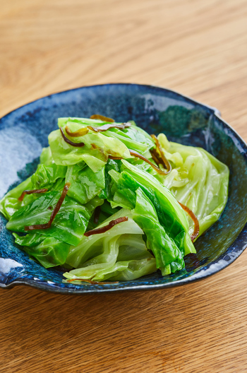 ゆでキャベツの塩昆布あえ