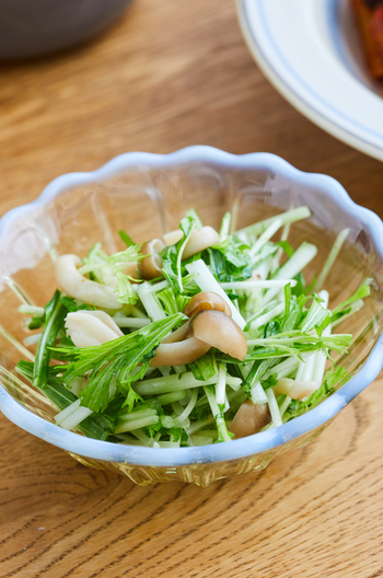 水菜としめじのマリネ
