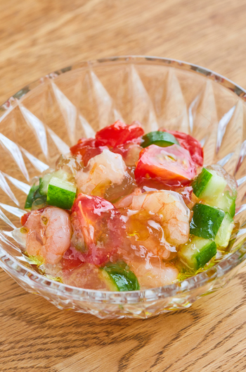 えびと野菜の和風ジュレサラダ