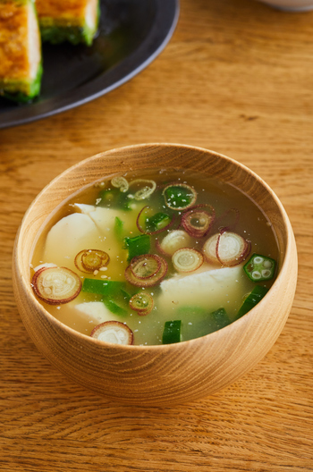 みょうがの風味香る オクラの冷や汁