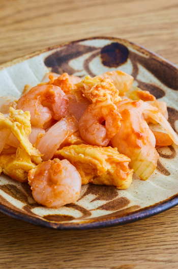 卵とえびのケチャップ炒め