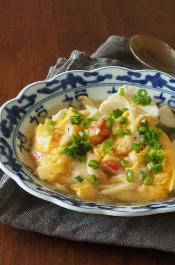 豆腐のかに玉あんかけ