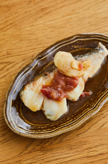 電子レンジで たらの梅しょうが蒸し