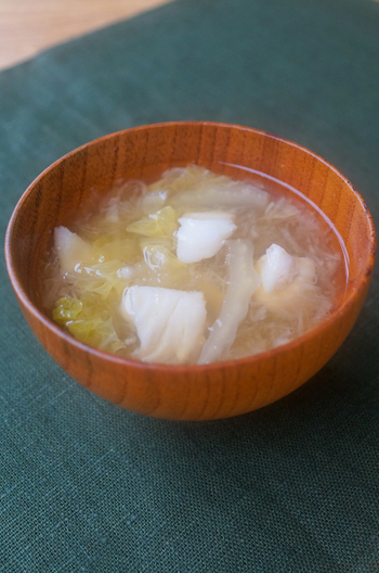 おなかに優しい たらと白菜のみぞれ汁